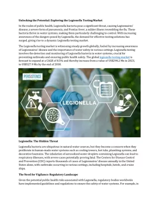unlocking the potential exploring the legionella