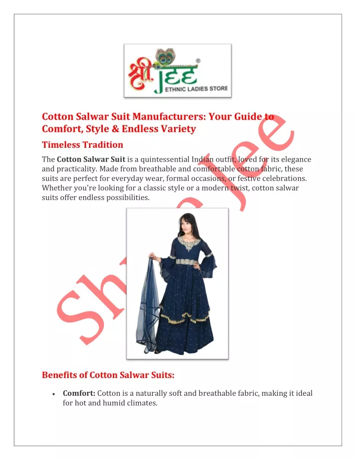 cotton salwar suit manufacturers your guide