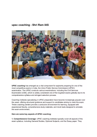 upsc coaching - Shri Ram IAS