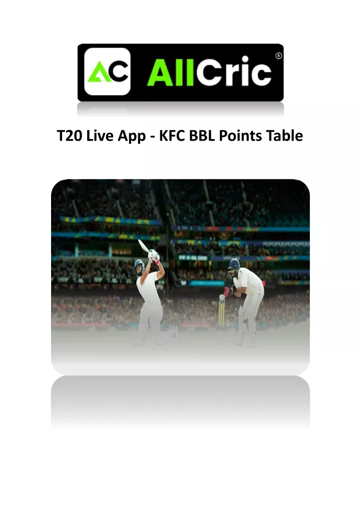 t20 live app kfc bbl points table