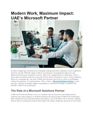 modern work maximum impact uae s microsoft partner