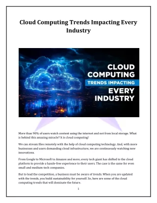 Top Cloud Computing Trends For Every Industry
