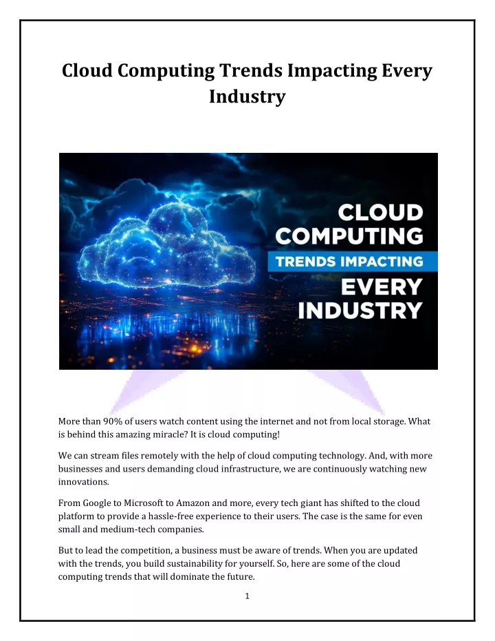 cloud computing trends impacting every industry