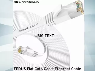FEDUS Flat Cat6 Cable Ethernet Cable, Flat RJ45 LAN Cable Wire High Speed 250MHZ / 1 Gigabit Speed UTP LAN Cable, Networ