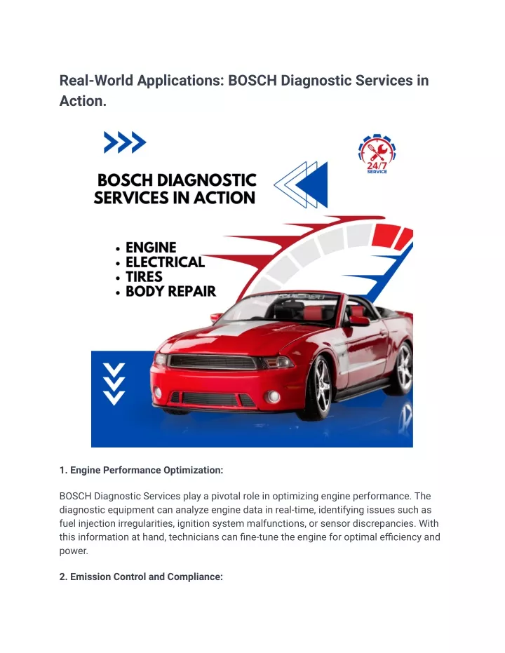 real world applications bosch diagnostic services