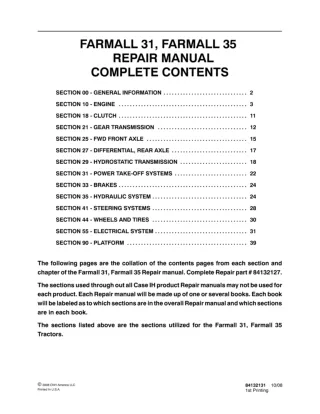 CASE IH FARMALL 31 Tractor Service Repair Manual