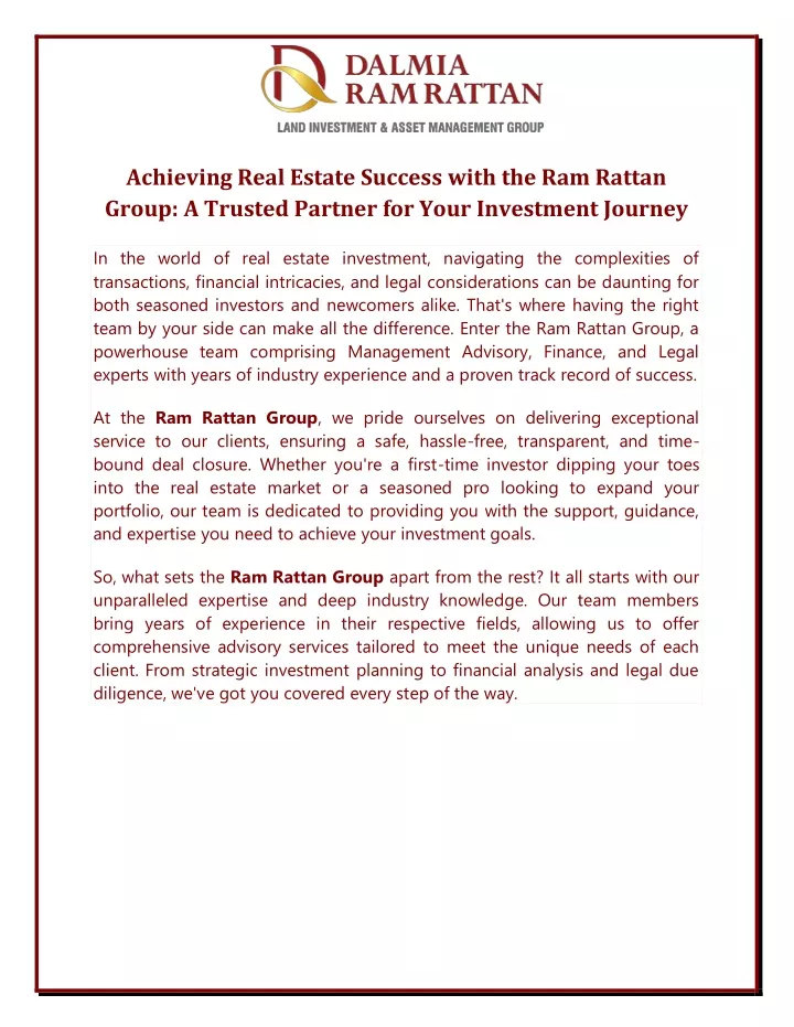 achieving real estate success with the ram rattan