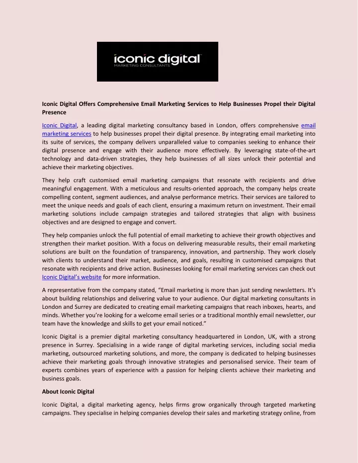 iconic digital offers comprehensive email