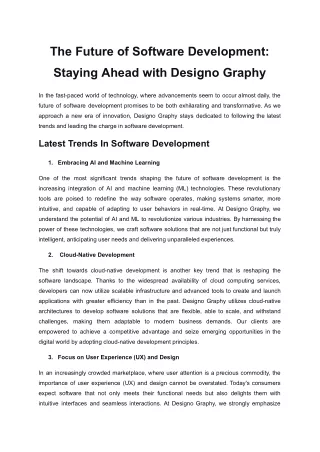 The Future of Software Development: Staying Ahead with Designo Graphy