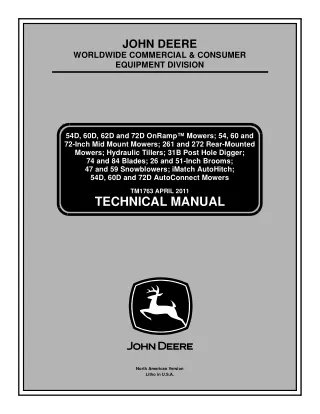 John Deere 261 and 272 Rear-Mounted Mowers Service Repair Manual