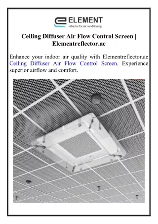 Ceiling Diffuser Air Flow Control Screen  Elementreflector.ae
