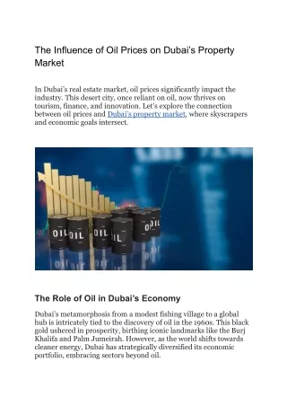 The Influence of Oil Prices on Dubai's Property Market