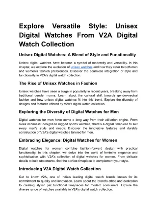 Explore Versatile Style_ Unisex Digital Watches From V2A Digital Watch Collection
