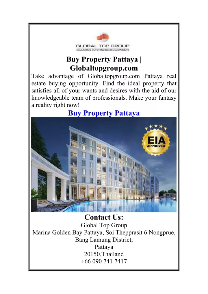 buy property pattaya globaltopgroup com take