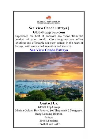 Sea View Condo Pattaya  Globaltopgroup.com