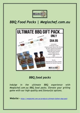 Bbq Food Packs | Meglachef.com.au