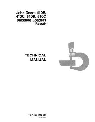 JOHN DEERE 410C BACKHOE LOADER Service Repair Manual