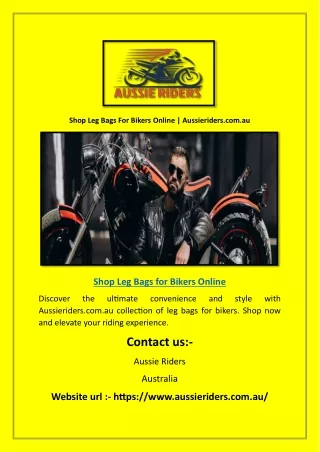 Shop Leg Bags For Bikers Online | Aussieriders.com.au