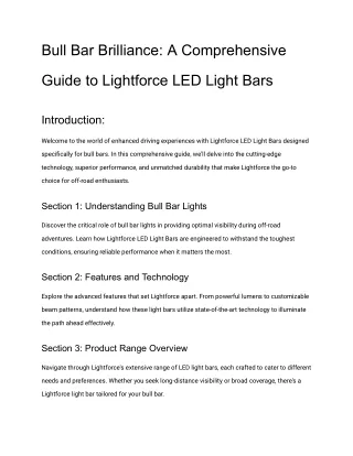 Bull Bar Lights_ A Comprehensive Guide to Lightforce LED Light Bars