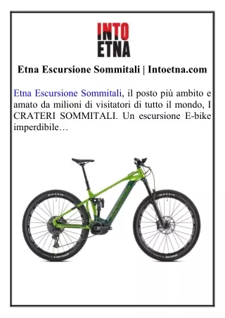 Etna Escursione Sommitali  Intoetna.com