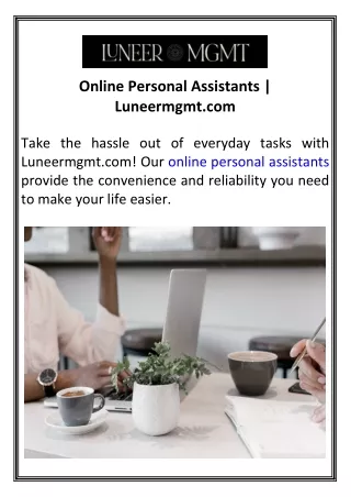 Online Personal Assistants  Luneermgmt.com