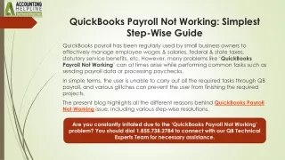 quickbooks payroll not working simplest step wise guide