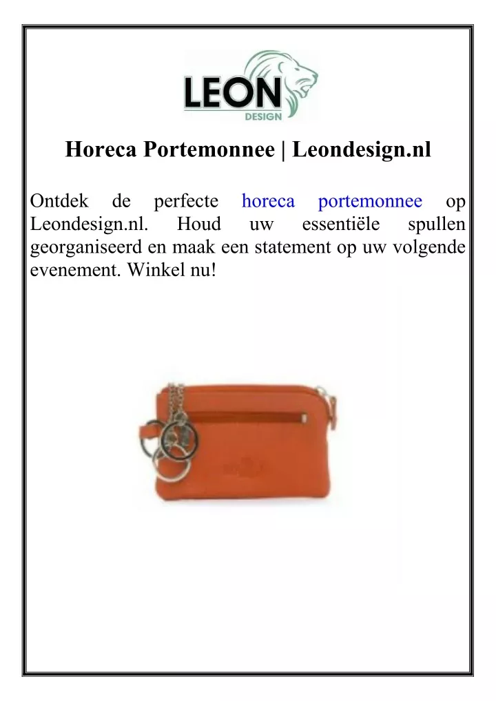 horeca portemonnee leondesign nl