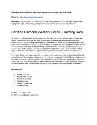 Diamond Jewelry Online, Wedding & Engagement Rings _ Dazzling Rock