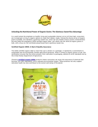 SFMart Organic Grains Bulk