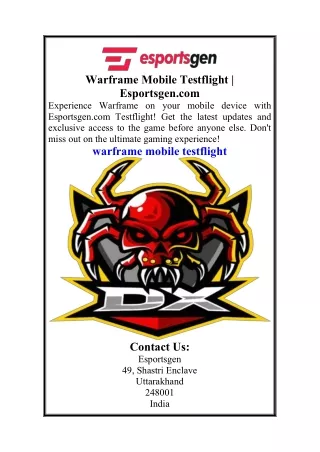 Warframe Mobile Testflight  Esportsgen.com