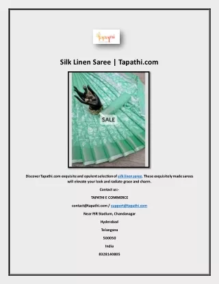 Silk Linen Saree | Tapathi.com