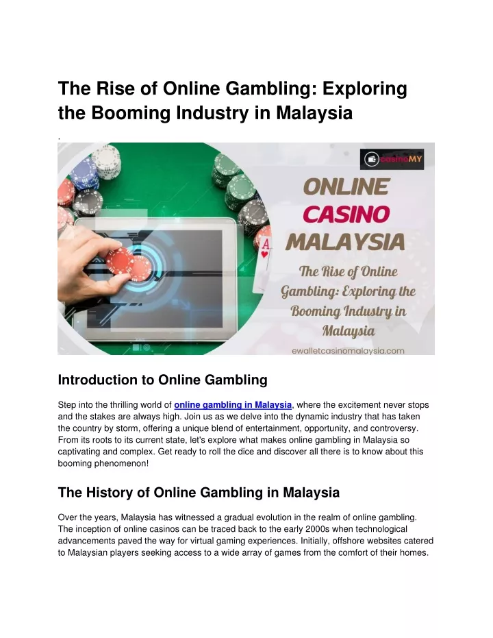 the rise of online gambling exploring the booming