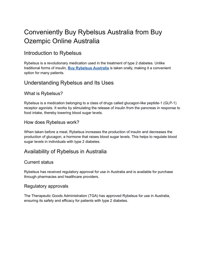 conveniently buy rybelsus australia from