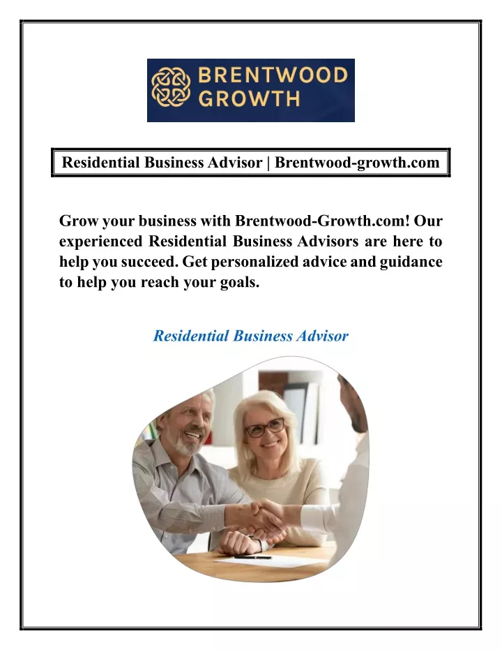 residential business advisor brentwood growth com