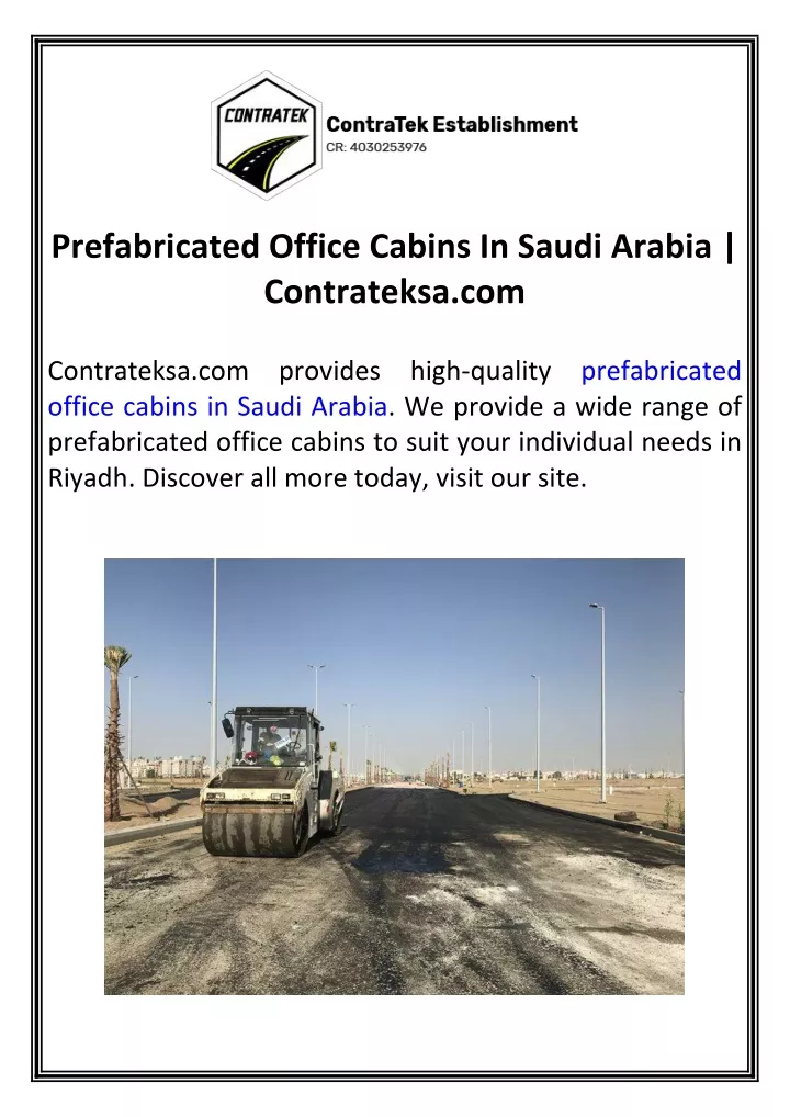 prefabricated office cabins in saudi arabia