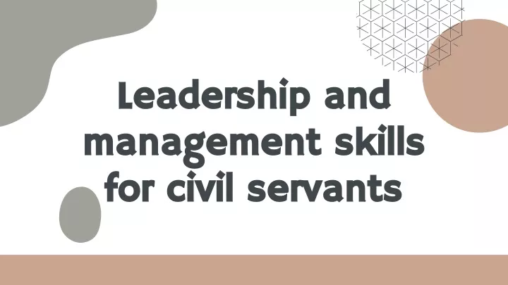 leadership and leadership and management skills