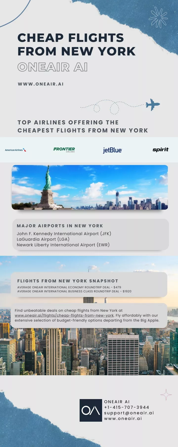 cheap flights from new york oneair ai