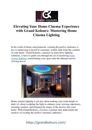 Illuminating Your Home Cinema Experience