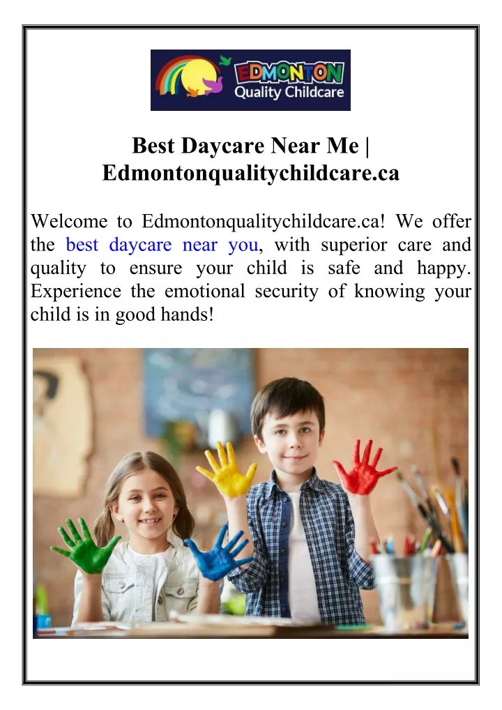 best daycare near me edmontonqualitychildcare ca