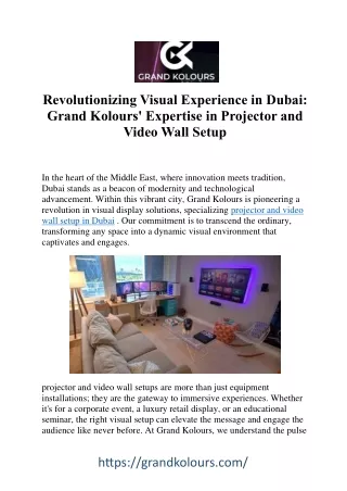 Cutting-Edge Projection and Video Wall Solutions in Dubai