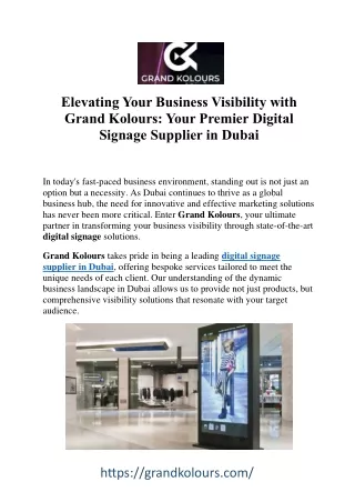 Cutting-Edge Digital Signage Solutions in Dubai