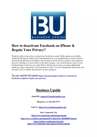 How to deactivate Facebook on iPhone & regain your privacy