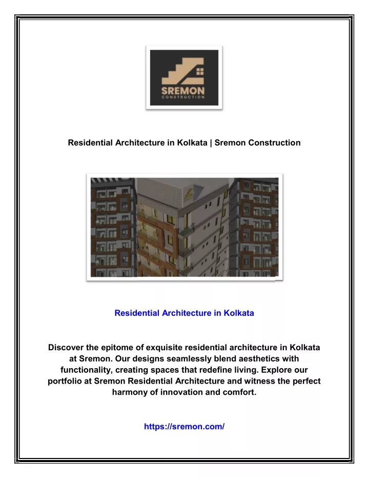 residential architecture in kolkata sremon