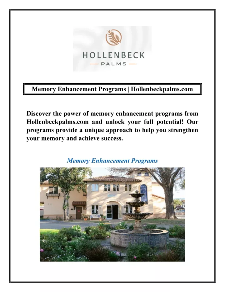 memory enhancement programs hollenbeckpalms com