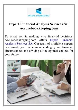 Expert Financial Analysis Services Sa  Accurebookkeeping.com