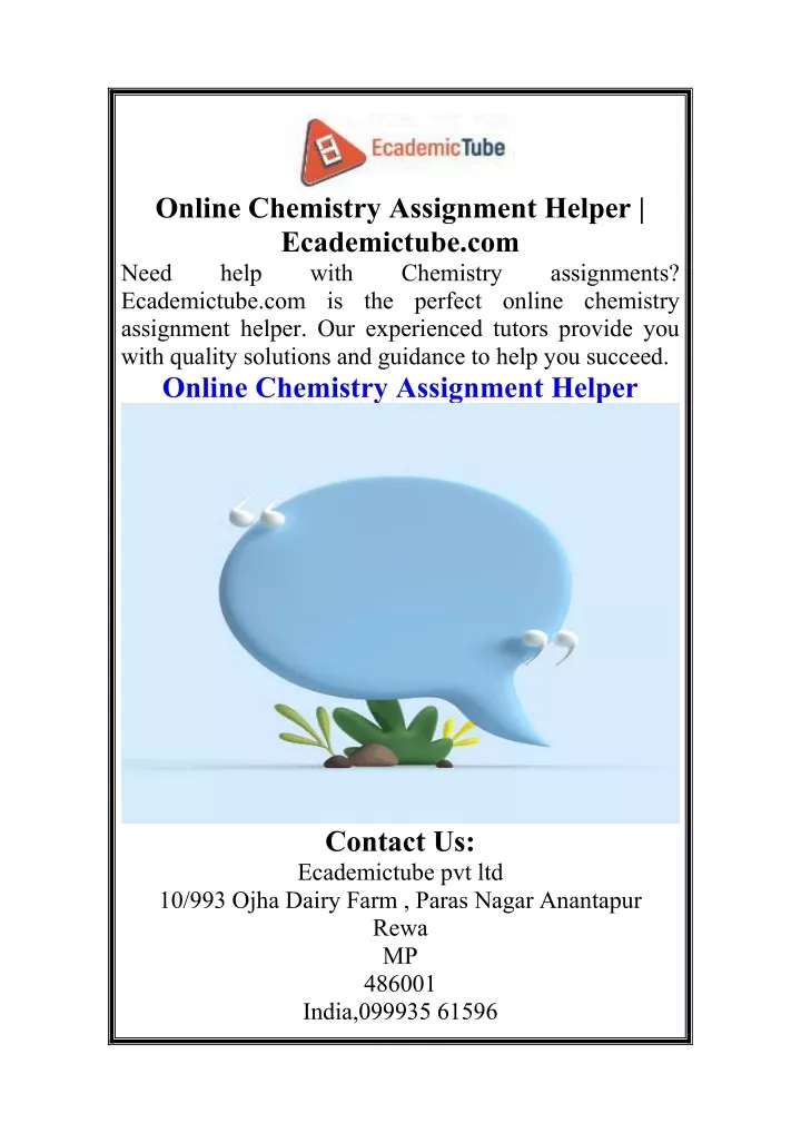 online chemistry assignment helper ecademictube