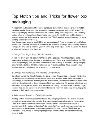 Top Notch tips and Tricks for flower box packaging