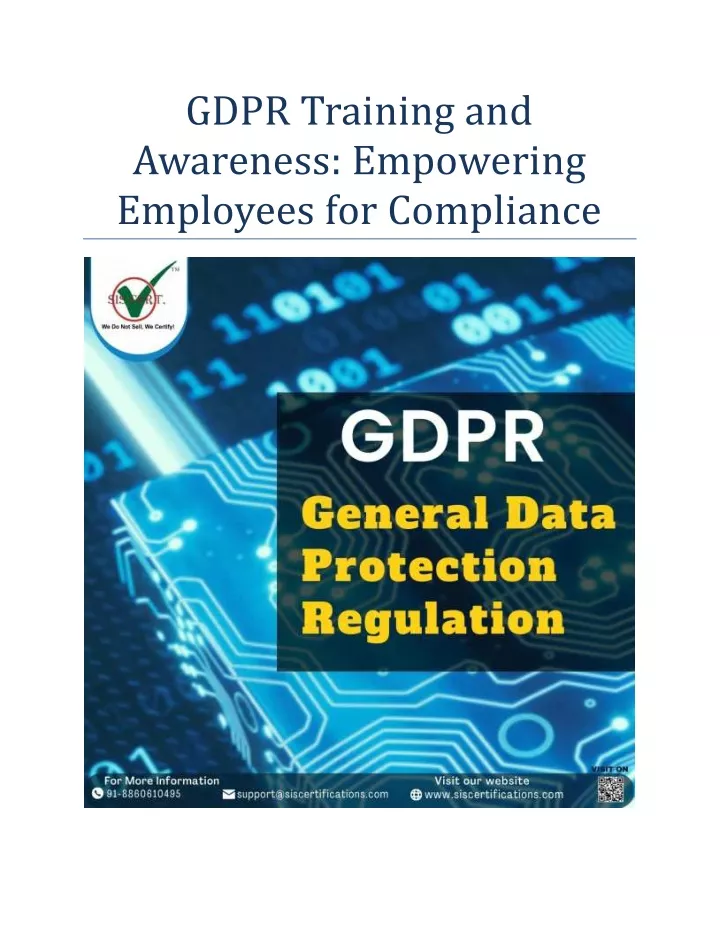 PPT - GDPR Training and Awareness: Empowering Employees for Compliance ...