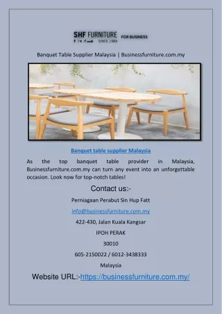 Banquet Table Supplier Malaysia | Businessfurniture.com.my