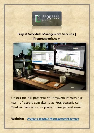 Project Schedule Management Services | Progressgenic.com